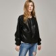 ESCALIER Womens Casual Bomber Jacket PU Leather Spring Autumn Fashion 