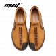 mvvt New Mens Quality Split Leather Shoes Comfortable Casual Loafers Flat Breathable Moccasins