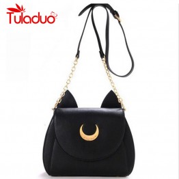 TuLaduo 2018 Womens Sailor Moon Chain Purse Ladies PU Leather Handbag Crossbody Messenger Bag