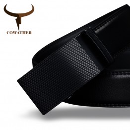 COWATHER Mens Genuine Leather Belt Automatic Buckle High Quality Luxury Fashion