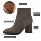 DONNA-IN genuine leather women boots natural suede leather ankle boots fashion square toe thick high heel ladies shoes for women32753386323