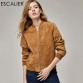 ESCALIER Fashion Women s Pigskin Jacket Baseball Leather Jacket Locomotive Style Casual Genuine Leather Coat32819729809