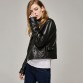 ESCALIER Womens Leather Sheepskin Jacket Mandarin Collar Classic Style Coat 