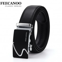 FEECANOO Mens Genuine Leather Designer Belt Automatic Buckle High Quality Brand 