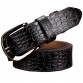 BeHighKing Womens Genuine Crocodile Designer Belt Second Layer Cow Leather High Quality Fashion 