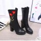 Fashion Embroidery Flower Women Black Mid-calf High Heels Platform Boots Genuine Leather Upper High Quality Ladies Sexy Shoes32768106048