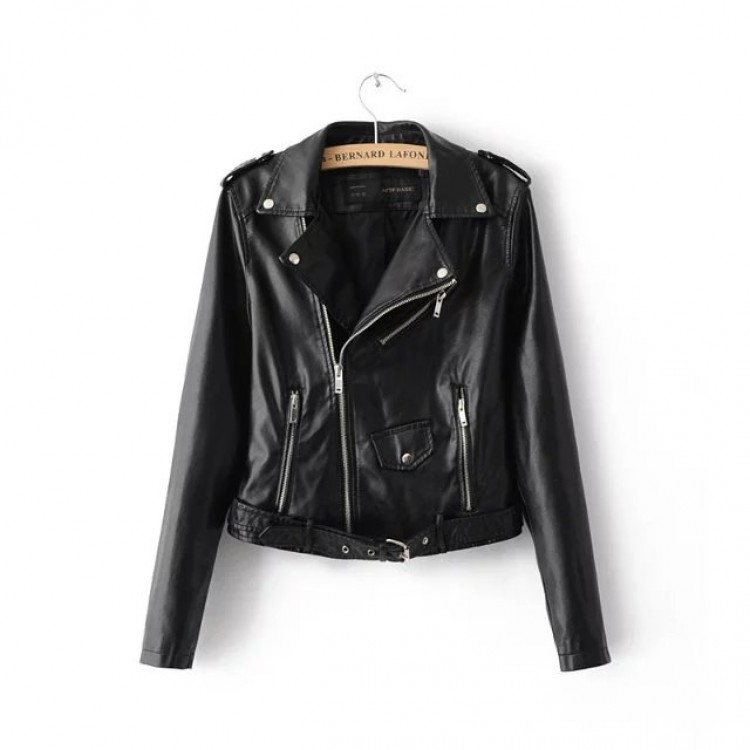 Fitaylor 2018 Womens Faux Leather Biker Jacket Zipper Design Soft PU ...