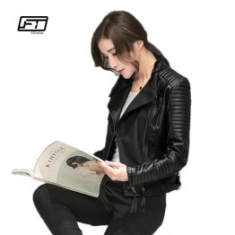 Fitaylor Womens  Faux Leather Biker Jacket Casual Slim Motorcycle Style Soft PU Leather Spring Autumn Fashion 