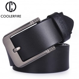 COOLERFIRE Mens Genuine Leather Belt Metal Buckle High Quality Luxury Design Cowboy Style