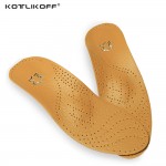 KOTLIKOFF High Quality Leather Orthotics for Flat Feet Orthopedic Silicone Insoles for Men and Women Arch Support 25mm