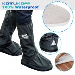 KOTLIKOFF  Waterproof Rain Shoe Covers Motorcycle Scooter Non-slip Boot Covers 100% Waterproof Adjusting Tightness