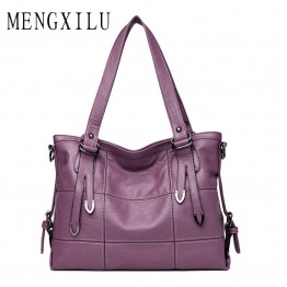 MENGXILU Womens Large Faux Leather Handbag Plaid Pattern Designer Casual Tote Ladies Shoulder Bag