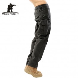 MEGE KNIGHT Mens Fleece Cargo Pants Military Style Water Repellent Tactical Shark Skin Softshell 14 Colours
