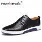 Merkmak Hot Sale Men s Shoes Genuine Leather Holes Design Breathable Shoes Spring Autumn Business Men Sapatos Masculinos32792835106