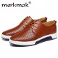 Merkmak Hot Sale Men s Shoes Genuine Leather Holes Design Breathable Shoes Spring Autumn Business Men Sapatos Masculinos32792835106
