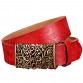 BeHighKing Womens Genuine Leather Wide Belt Second Layer Cow Leather Vintage Floral Design Metal Buckle High Quality Fashion  