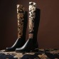 New winter shoes large size thick heel brand glitter  women Knee-High boots causal warm low heel real leather sexy fashion boots32742932870