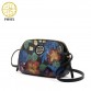Pmsix Womens Genuine Leather Shoulder Bag Vintage Floral Design Soft Cowhide Leather Small Crossbody Purse