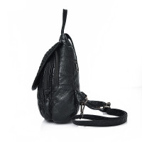 QiBoLu Womens Mini Black Backpack Teenage Girls School Bag PU Leather Mochilas Mujer Feminina Sac a Dos Femme