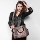 REALER Womens Genuine Leather Tote Bag Snakeskin Pattern Large Shoulder Handbag