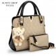 SUNNY SHOP 2 Bags/set With bear toy Casual Embossed Handbag Designer Handbag High Quality Women Messenger Bags Shoulder Bags32345376192