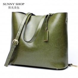 SUNNY SHOP Womens Genuine Leather Shoulder Bag Ladies Designer Purse