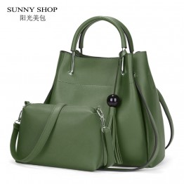 SUNNY SHOP Womens Composite 2 Purse Set High Quality PU Leather Fashion Handbags