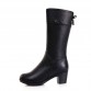 GKTINOO Womens Genuine Leather Winter Boots Warm Wool Interior Square Heel Handmade Footwear