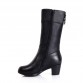 GKTINOO Womens Genuine Leather Winter Boots Warm Wool Interior Square Heel Handmade Footwear