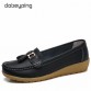 dobeyping 2018 Womens Genuine Leather Flats Slip On Loafers Female Moccasins Spring Autumn Shoes Large Sizes 35-41